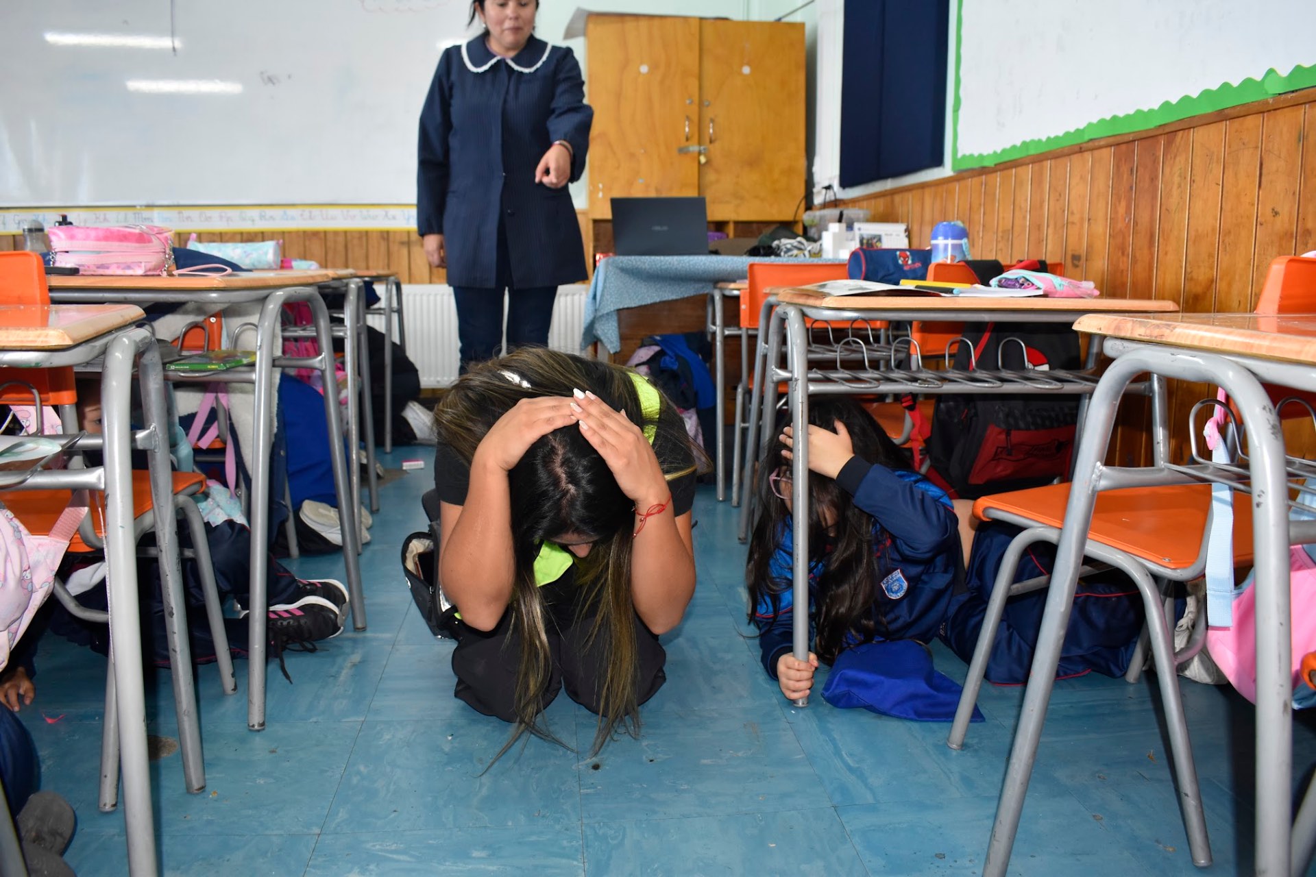 Simulacro en aula · Colegio en Chile